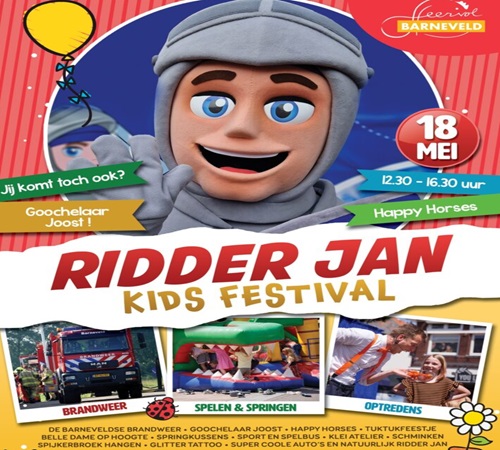 Ridder Jan Kids Festival Barneveld zaterdag 18 mei