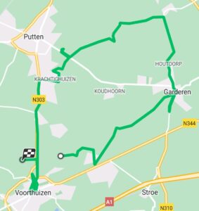 Routekaart Fietsen vanaf Voorthuizen