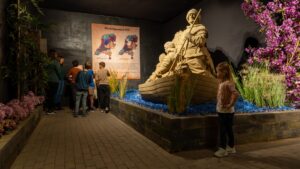 Veluwe met kinderen reporters bezoeken Zandsculpturen Garderen