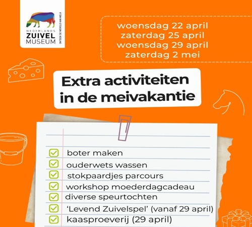 Meivakantie activiteiten in het Zuivelmuseum